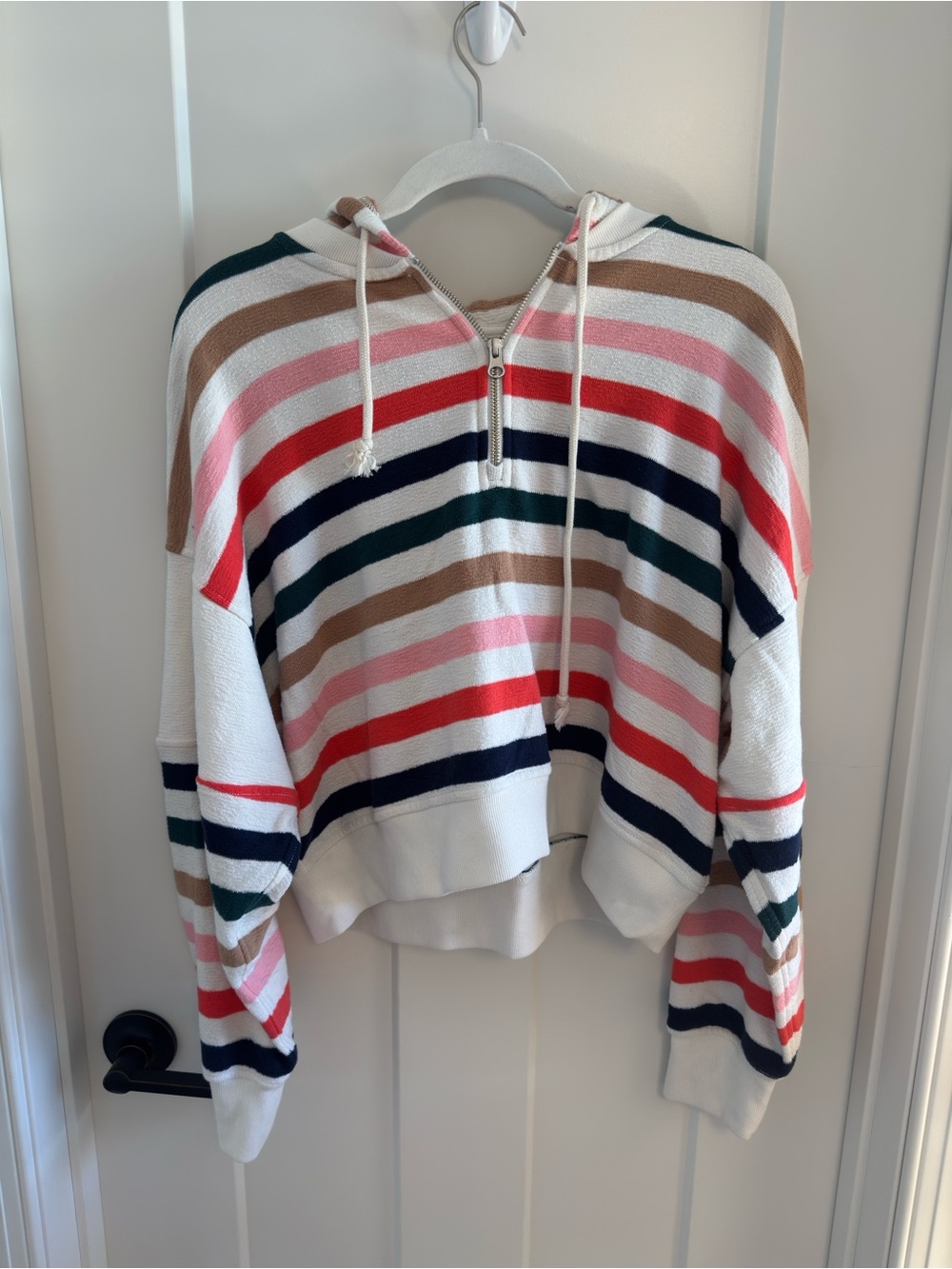 aerie Striped Half-Zip Hoodie
